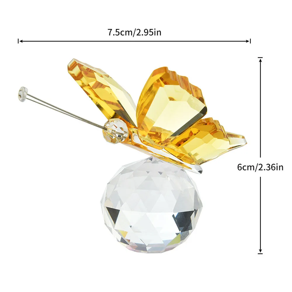 New Design Wholesale souvenirs small gifts creative home decoration crystal butterfly crafts 3d butterfly ornaments factory