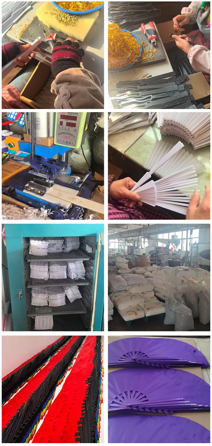 Chinese Personalized Custom Size Printing Wooden Bamboo Plastic Clack Sound Sublimation Large Folding Hand Fan for Wedding factory