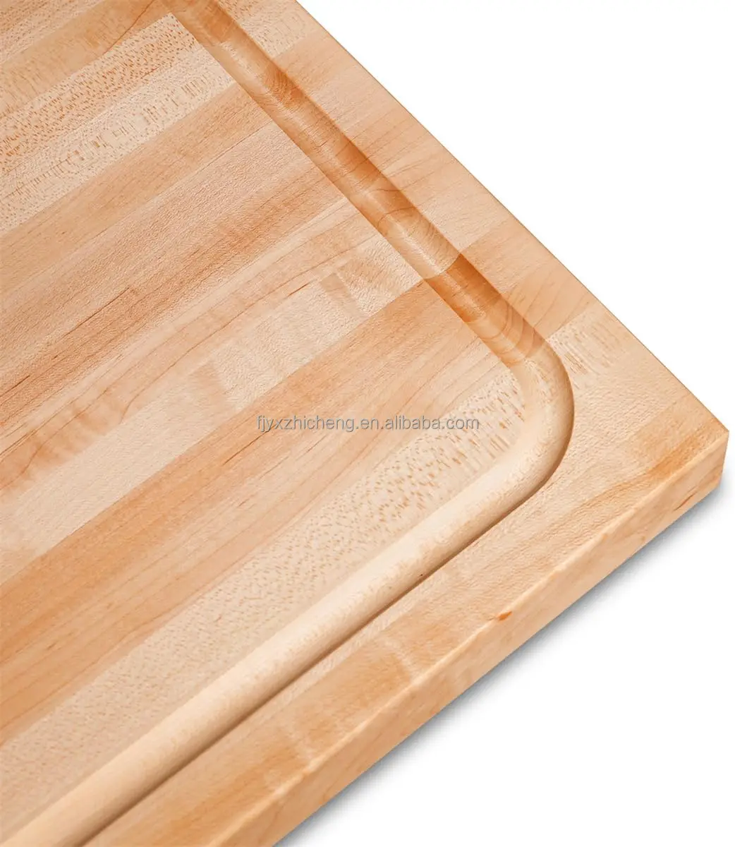 product thick prefinished food grade oil kitchen edge grain hard maple wood cutting board invisible inner handle usa grown-3