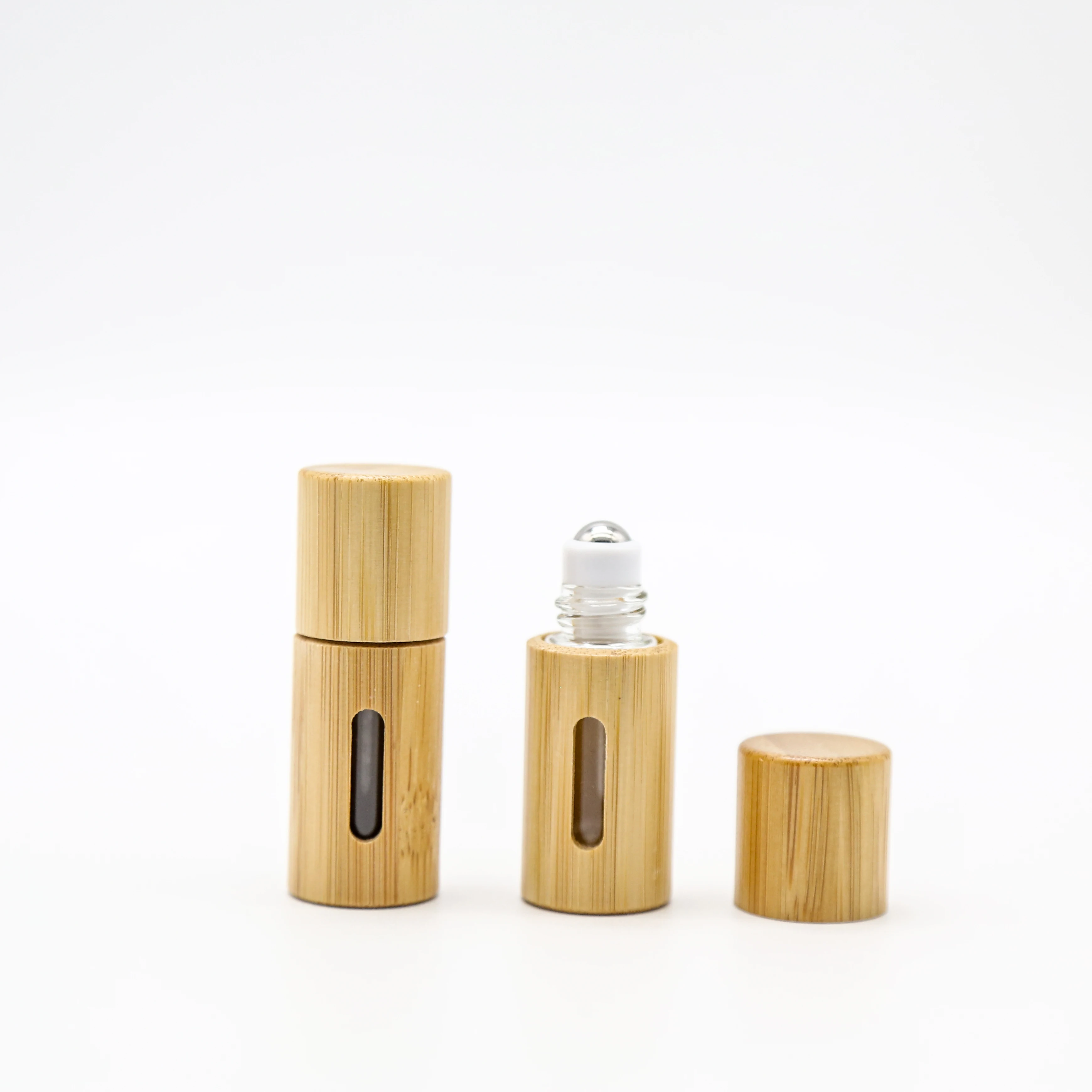 1ml 2ml Mini Perfume Aromatherapy Glass Roll On Bottles Wooden Shell
