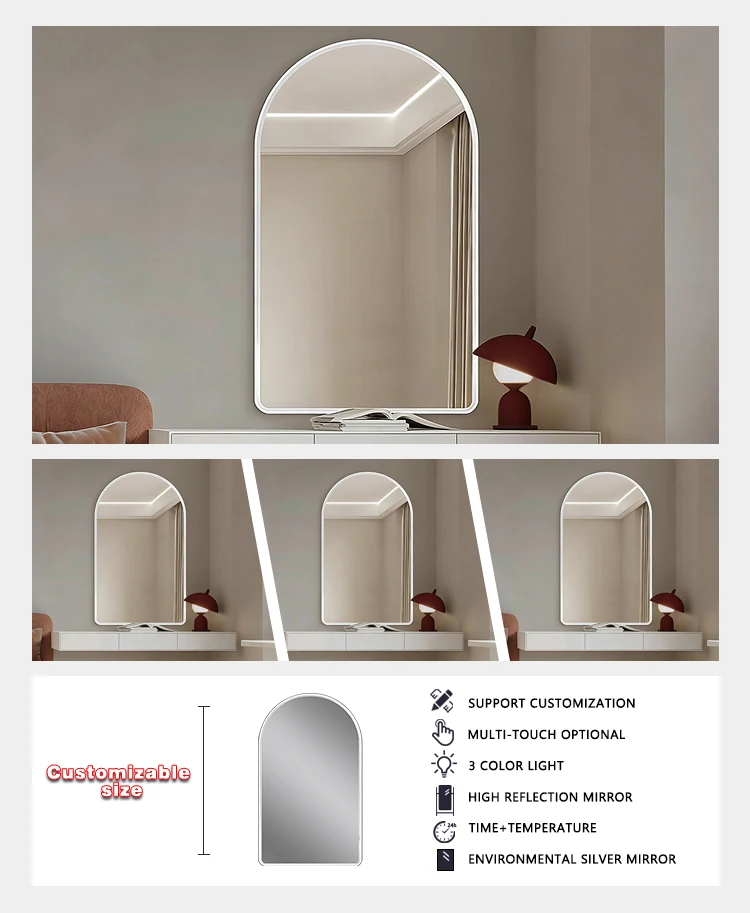product decorative stainless steel frame mirror wall mirror luxury modern dressing mirror bathroom mirror for home-7