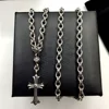 Silver Small cross with alphabet chain