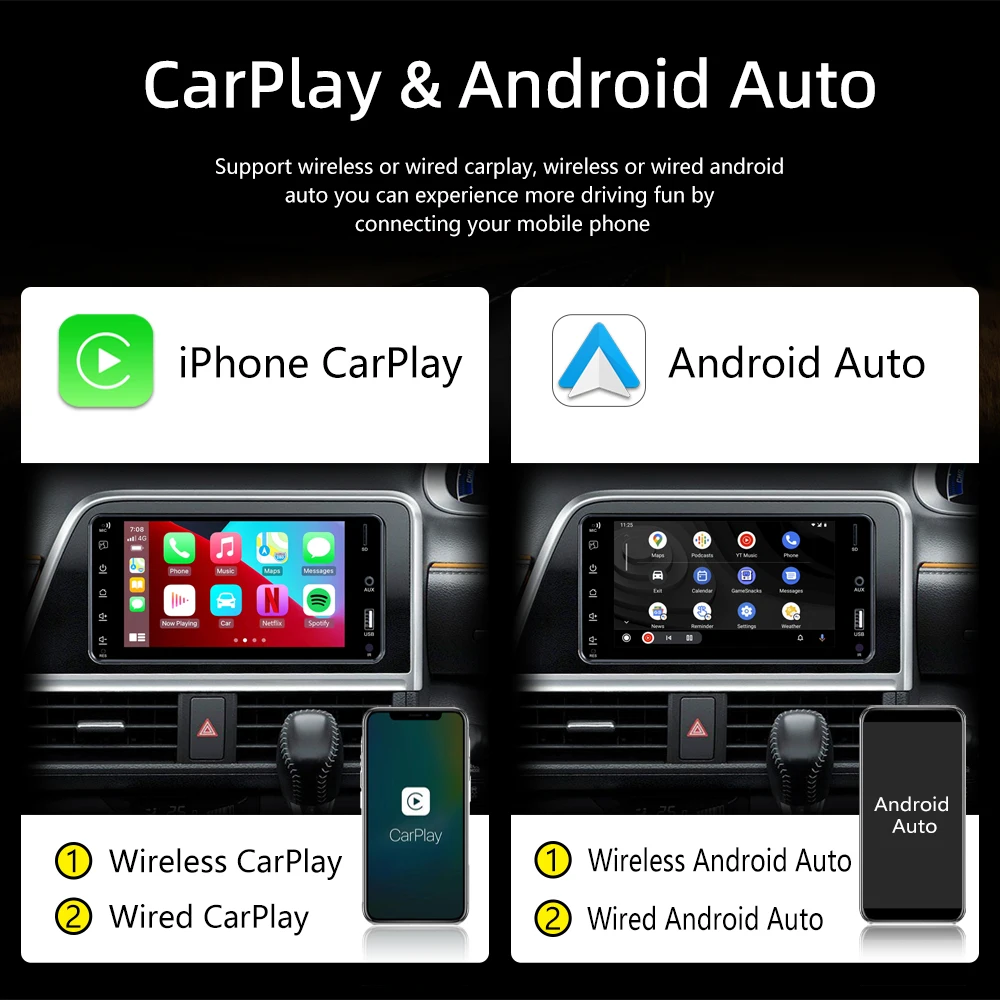 Android Car Radio for Toyota Corolla Universal 7 Inch 200*100mm Touch Screen Carplay Android Auto Car Stereo