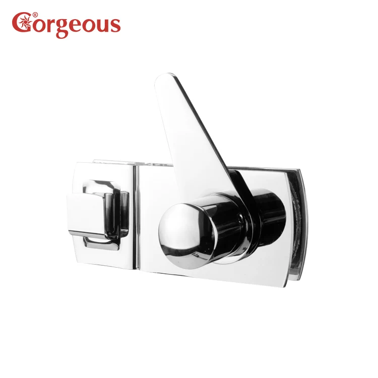 Europe Style Stainless Steel Single Side Turn Door Latch Lock Glass To Wall Door Latch Lock Suitability For Glass Door