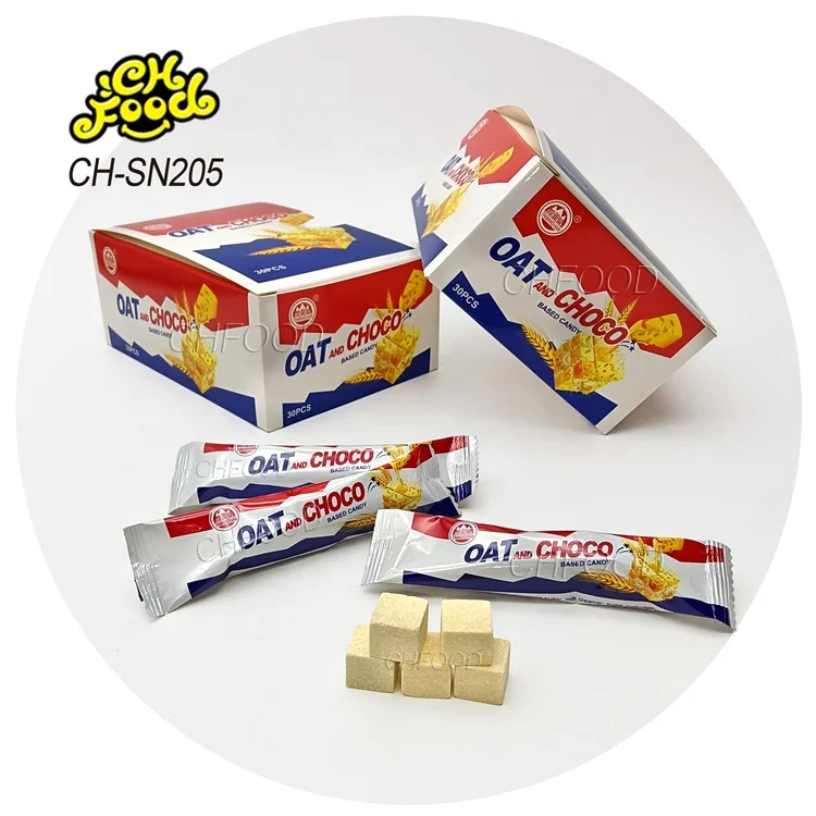Wholesale and Custom Oat Choco Milk Cube Tablet Hard Candy Sweets Snack Food Halal Candy