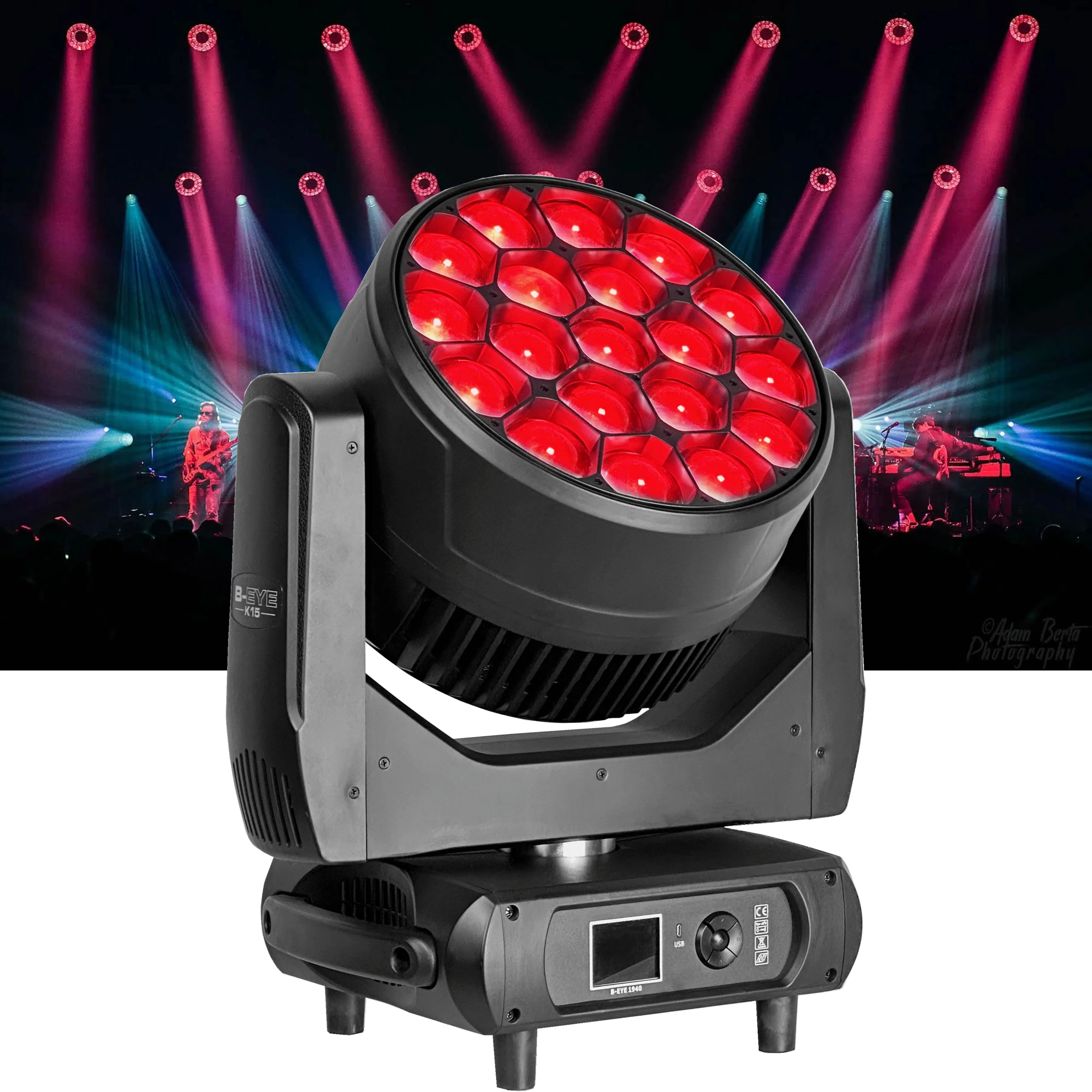 Bee Eye 19pcs 40W RGBW 4in1 Big Bee Eye LED Zoom Beam Wash Moving