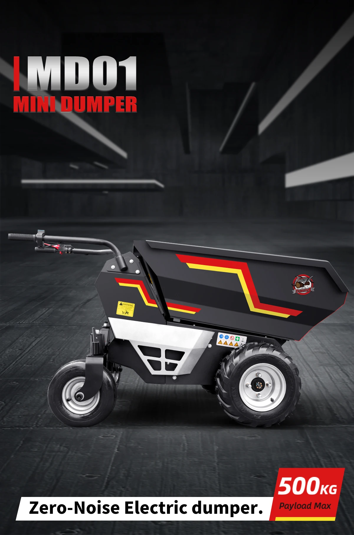 K-Maxpower Wheelbarrows with Powered Dump Electric Dump Trucks for Sustainable Construction