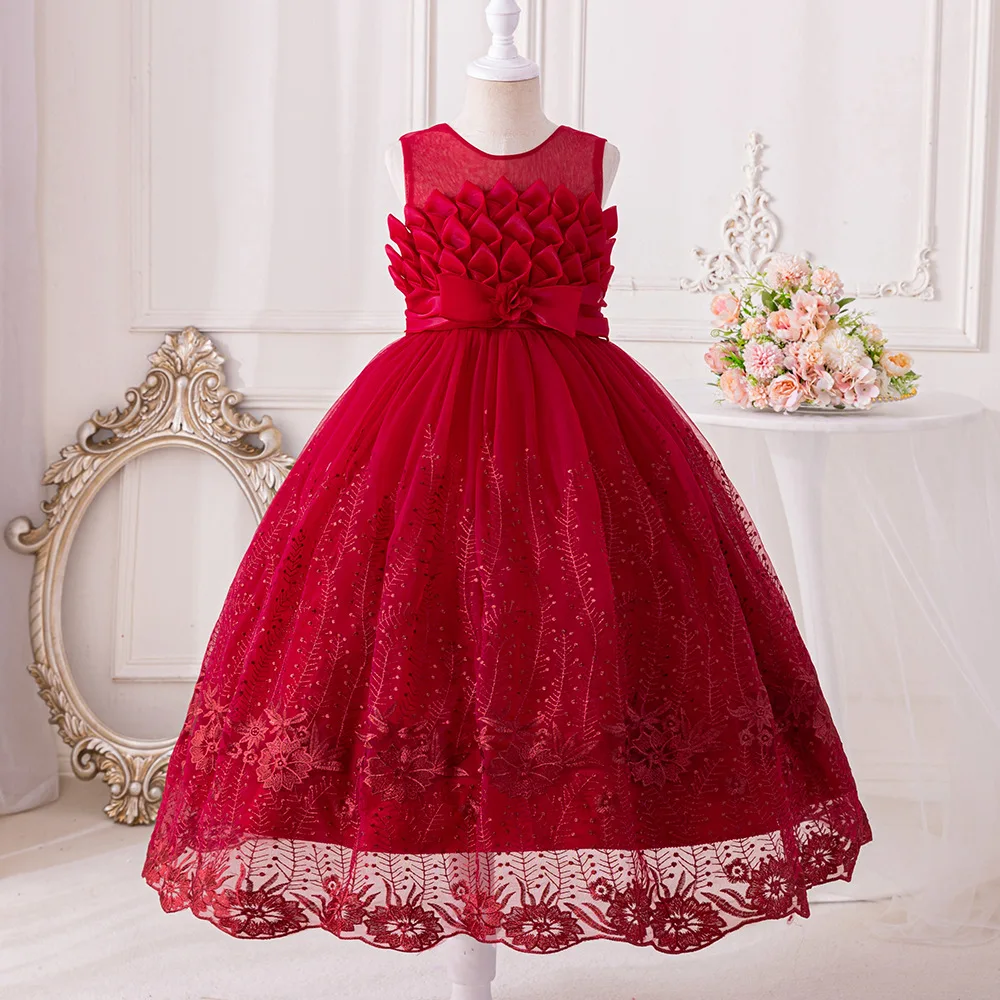 Alibaba.com: Polyester/Cotton, Sleeveless Ball Gown, Formal Dress for Girls  aged 5 : Perfect for weddings and birthday parties with sustainable  materials and in-stock availability.
