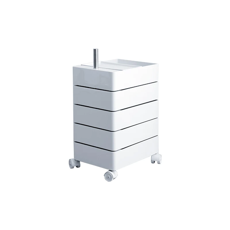Nordic Famous Design Rectangle ABS Plastic 360 Degree 5 Layer Storage with Wheel Removable Cabinet