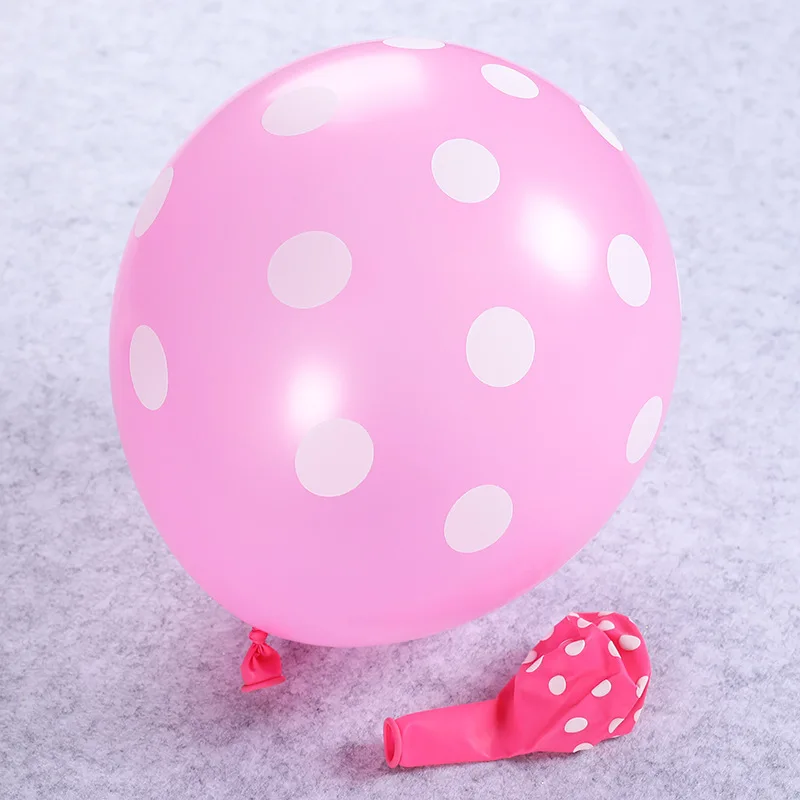 13 Inch Balloons With White Polka-Dots (100pcs)