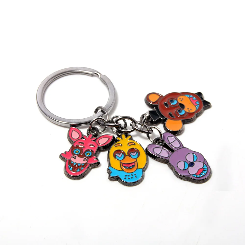 Hot Anime FNAF Fazbear Enamel Keychain Backpack Clothes Charms Holiday Gift for Kids