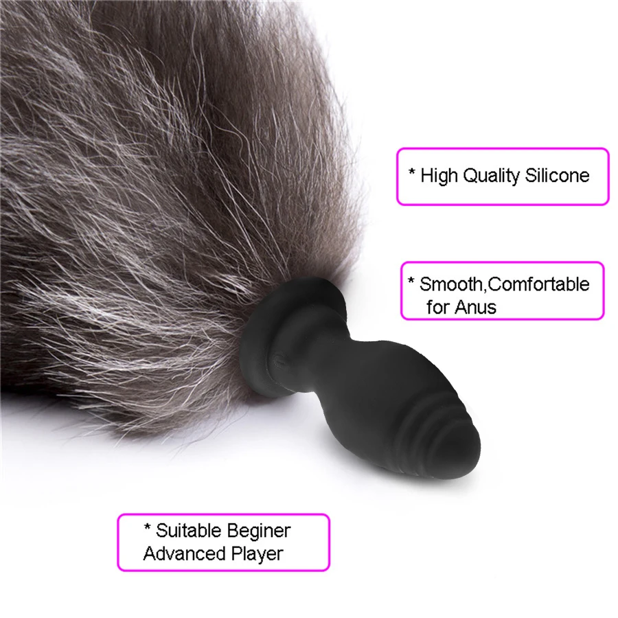 Fox Tail Anal Plug Vibration Silicone Remote Control Cosplay Bdsm Dog Tail Vibrating Anal Butt Plug