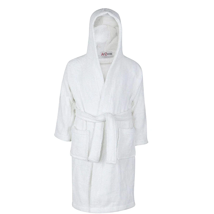 Peignoir Enfant En Éponge – À Capuche, Tissu Doux, Taille 90 à 140, Parfait Pour La Plage Ou Après Le Bain