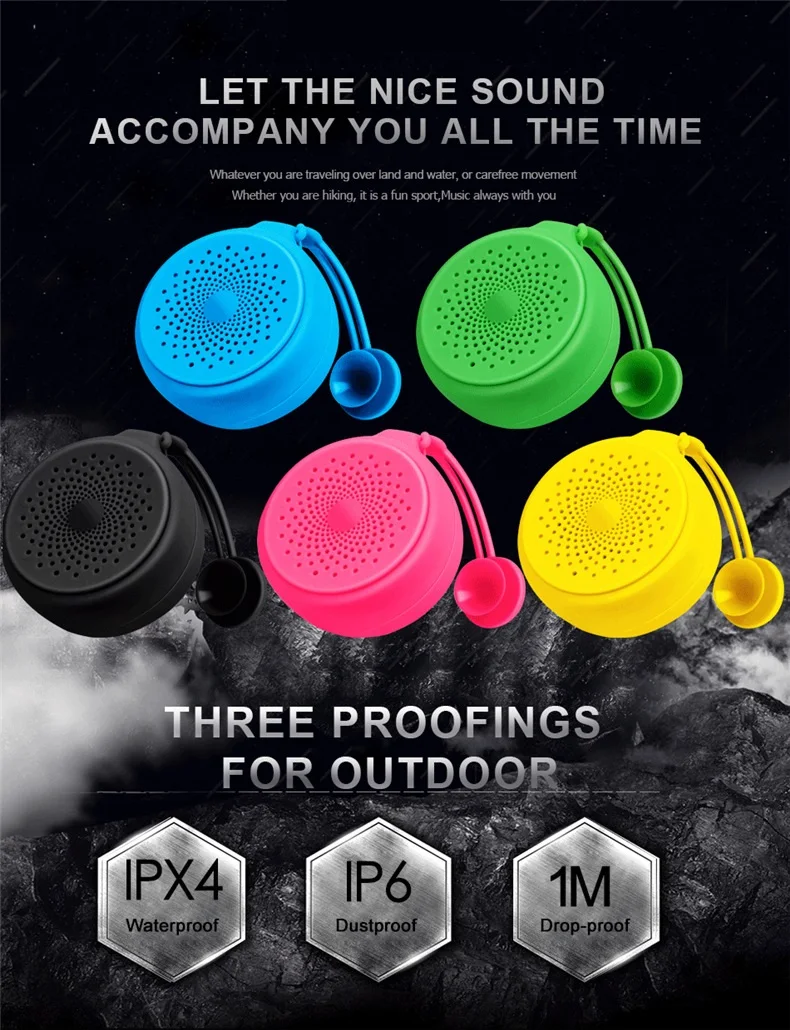 waterproof shower bluetooth speaker mini portable wireless speaker mobile phone call hands free speaker - ANKUX.COM