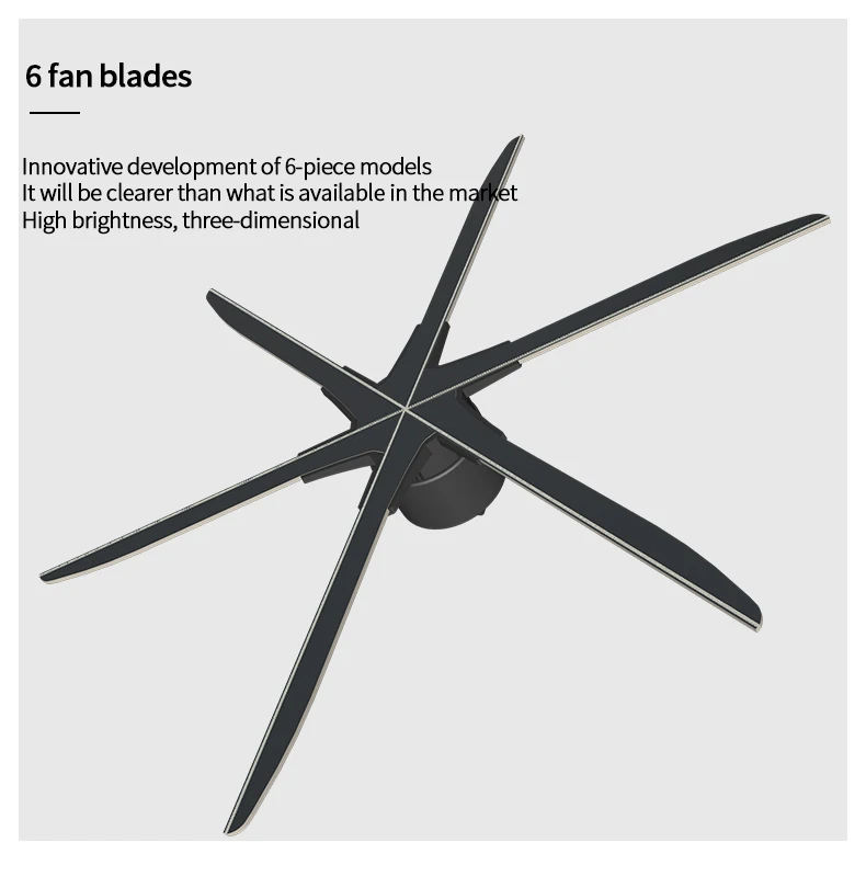 60cm 3D hologram fan 6 blades RGB LED display - detail image 2
