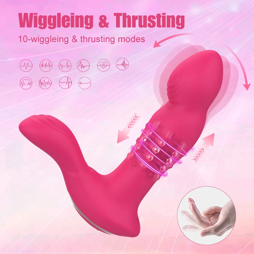 Wireless Remote Control Dildo Vibrator 9 Wiggling Prostate Massager 9 Vibrating Silicone Anal Butt Plug Male Sex Toy for Men