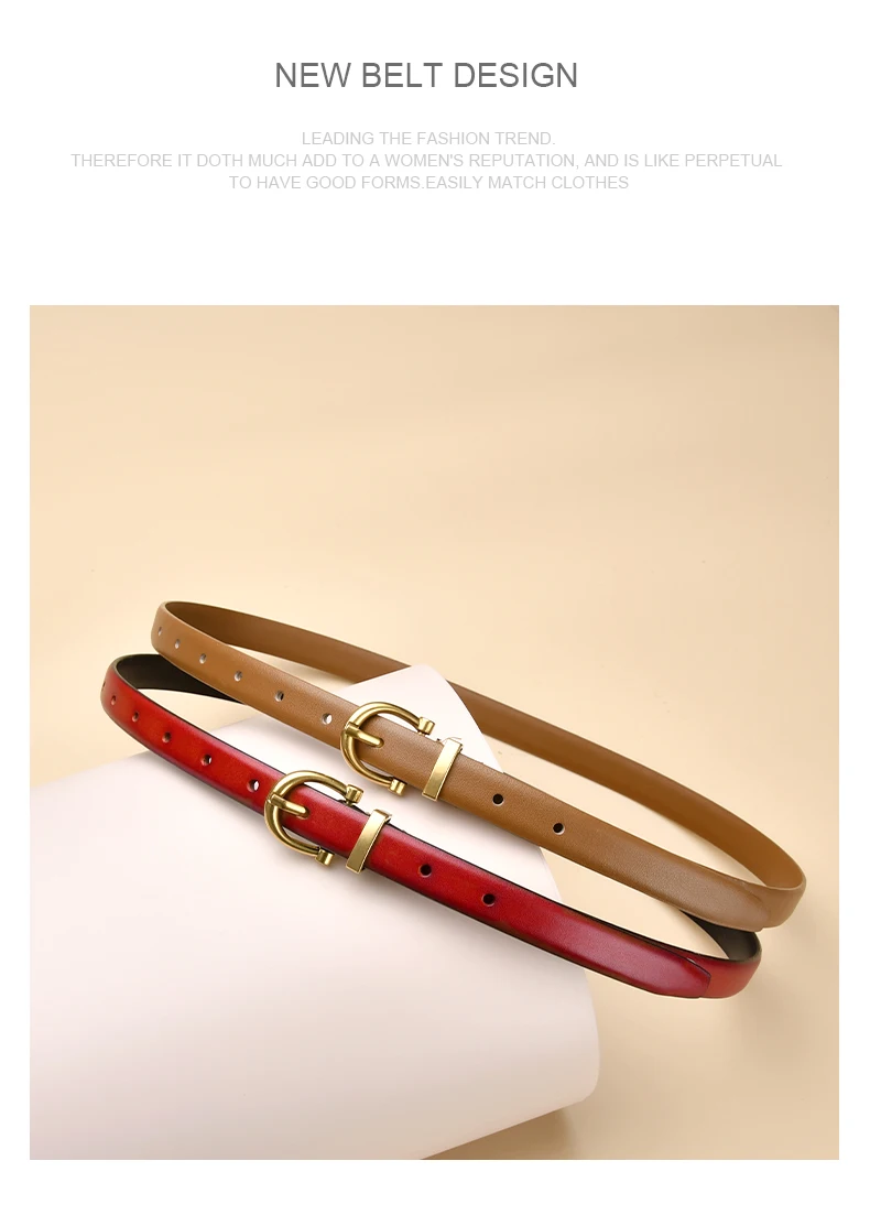 Leather belt women retro ladies belt simple Joker fashion jeans trousers ladies cowhide factory wholesale.