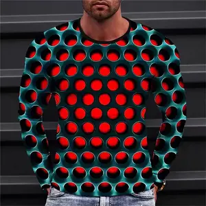 Streetwear Men's Autumn Sci-Fi 3D Jersey 100% Polyester Digital Printing Long-Sleeved Loose T-Shirt