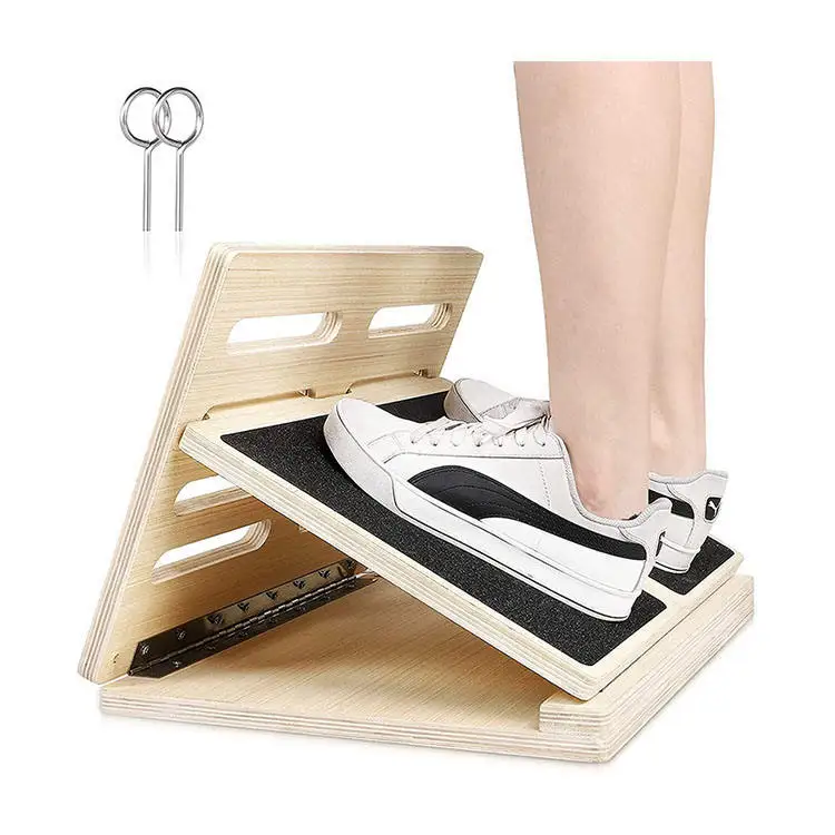 l0109 professional yoga wedge leg stretch wooden slanting board adjustable calf ankle stretcher-6