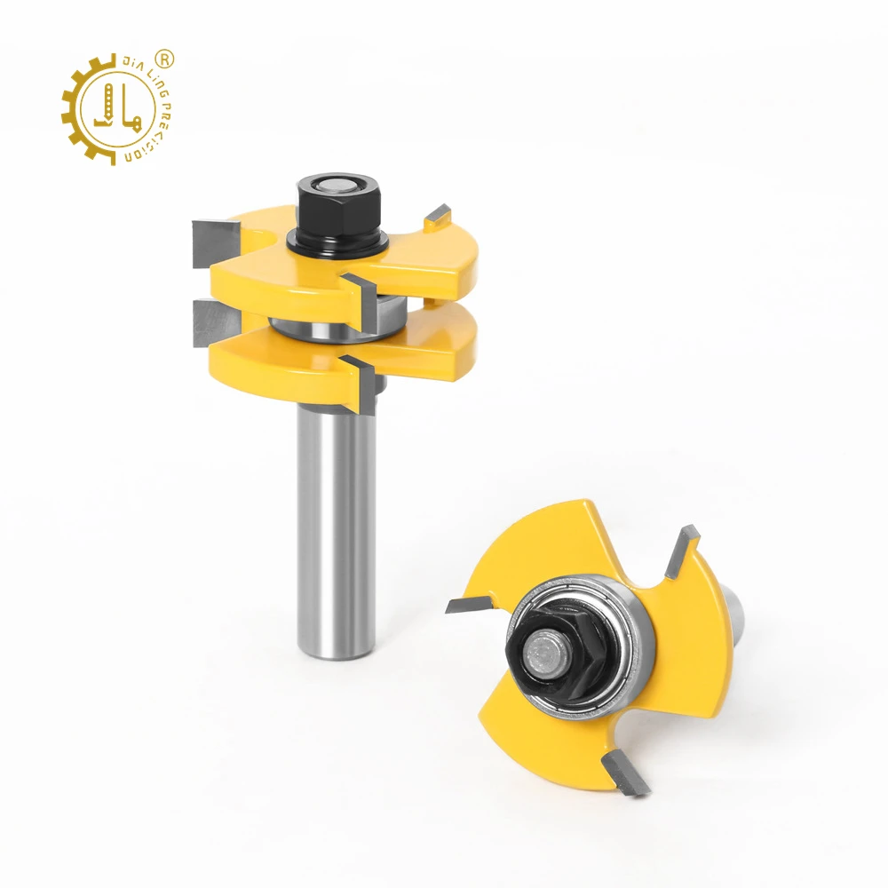 KOWOOD Tongue And Groove Router Bit Set - 2 Piece 1/4" Shank Adjustable T&G Bits For Wood