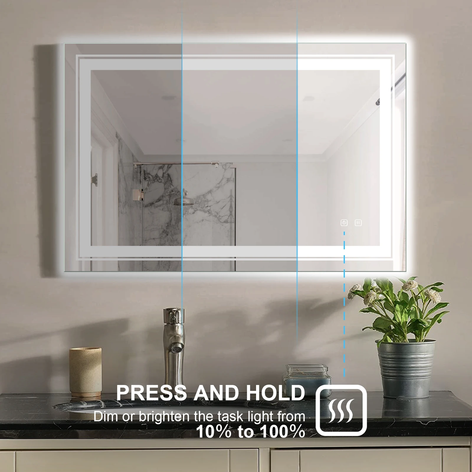 Bathnology Led Smart Bathroom Mirror /smart Touch Screen Anti Fog ...