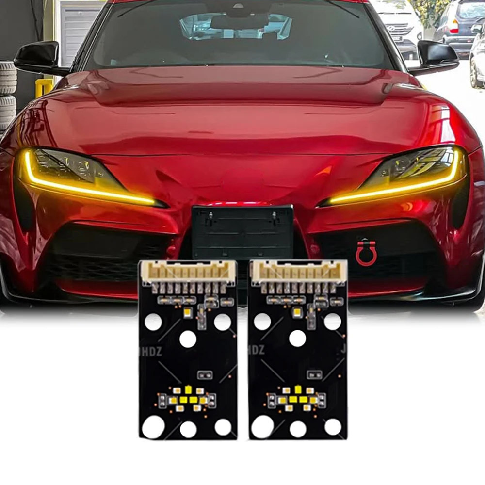New Supra MK5 Yellow DRL Modules Red Amber Blue Daytime Running Light For Toyota Supra Yellow Drls
