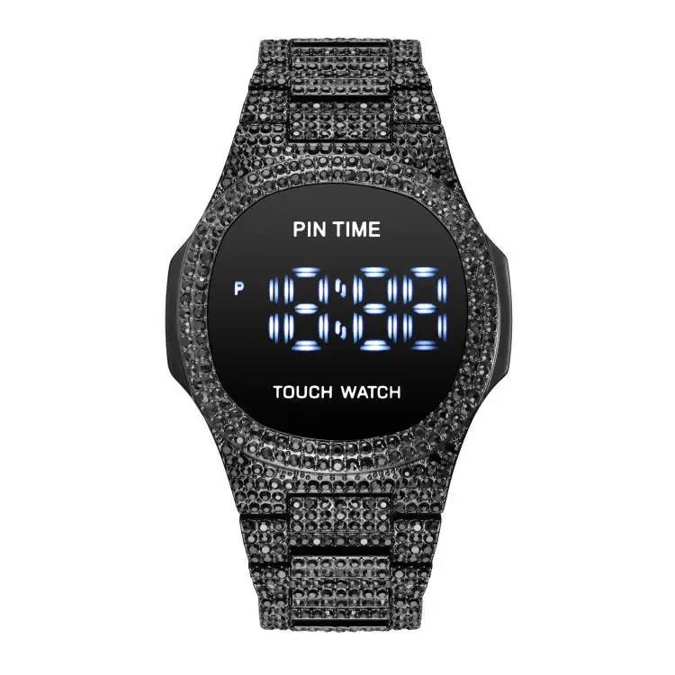 PINTIME Watch for Men Sports Automatic Digital Watch Man Luxury Diamond Watches for Men Quartz Wristwatches Waterproof Clock