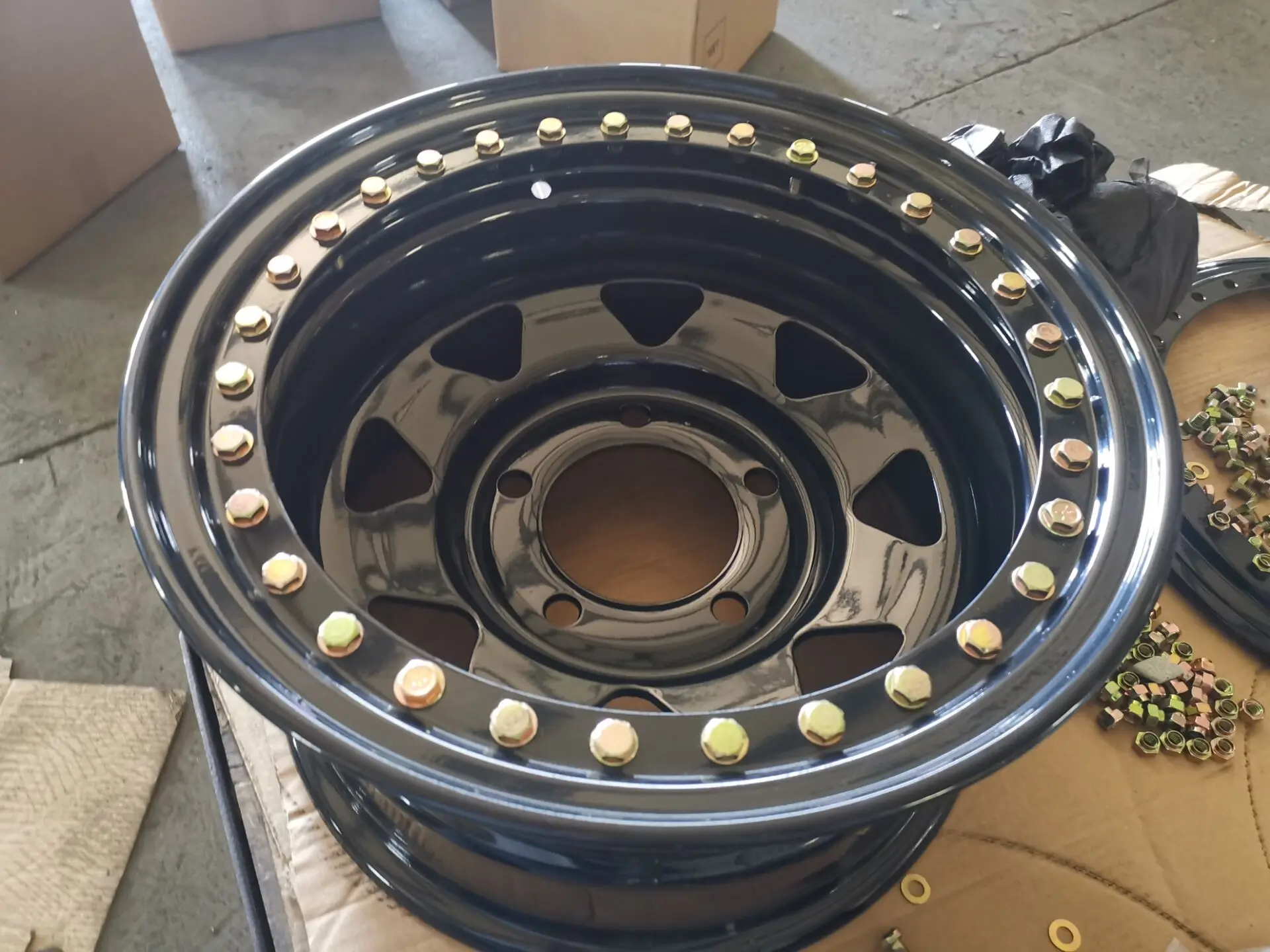 Factory Supply Fake Beadlock 15x8 Wheel 4x4 Offroad Steel Rims Wheels