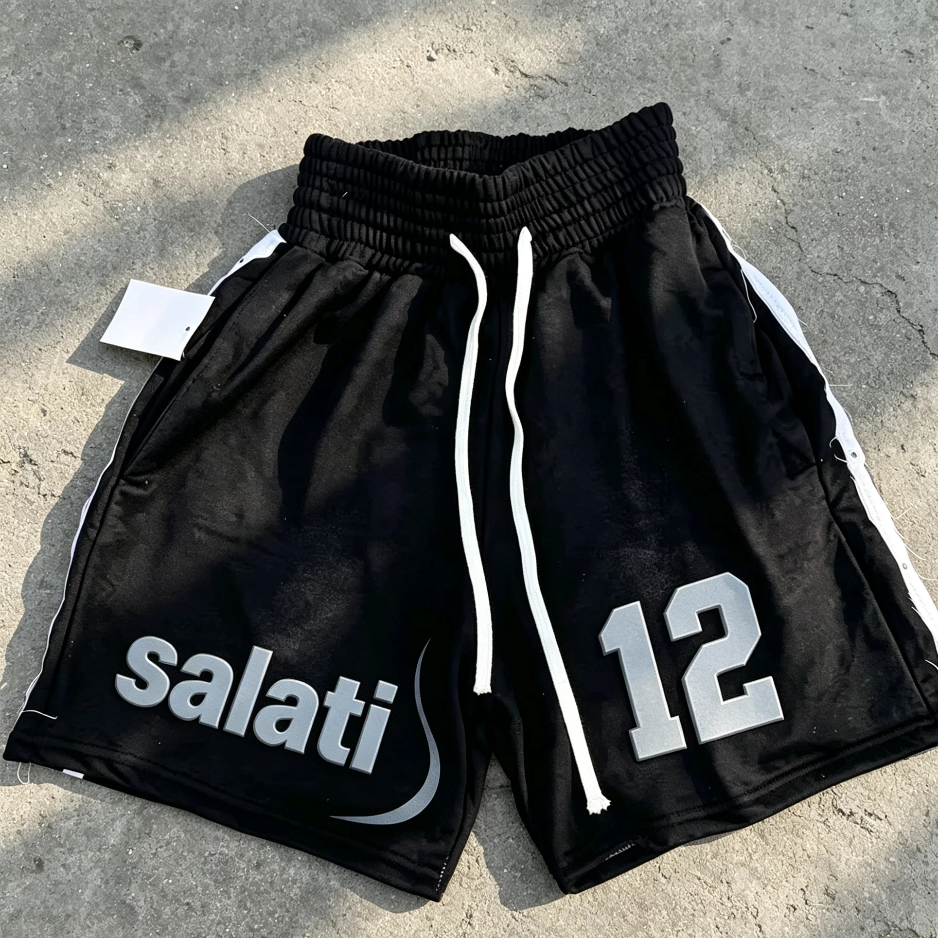 Men Casual Oversized Streetwear Knitted Drawstring Shorts 100% Nylon Foam Floral Print Breathable Summer Gym Jogger Custom Logo