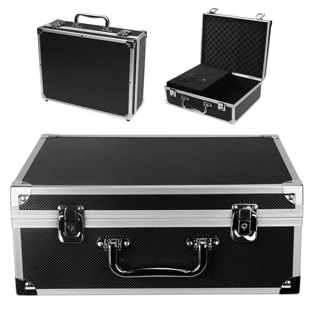 Professional Tattoo Machine Kit Carry Case 12.6″ x 9.5″ x 5″ W/Lock Key Light Weight Aluminum Carry Box Tattoo Supplies Storage
