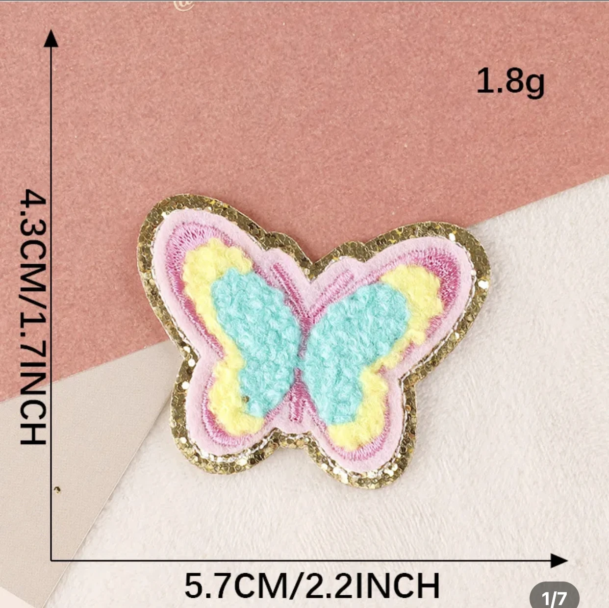 100Pcs 4CM Gold Thread Embroidery Butterfly Appliques For DIY