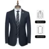 Navy Suit slit at back