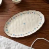 Blue floral- 26.3*15.5*2.5cm Oval Plate