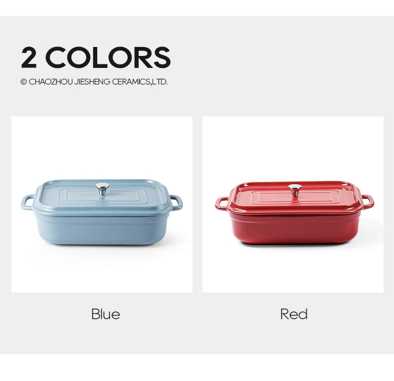 European Style Large Bakeware Set Colored Glaze Ceramic Baking Tray