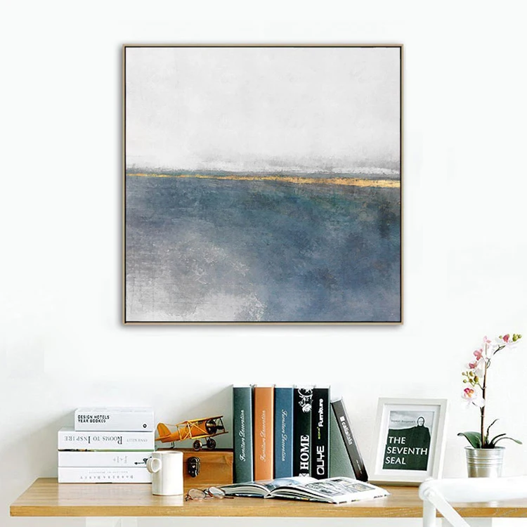 Hand Painted Simple Abstract Canvas Frame Art Picture Modern Wall Painting for Living Room Decor