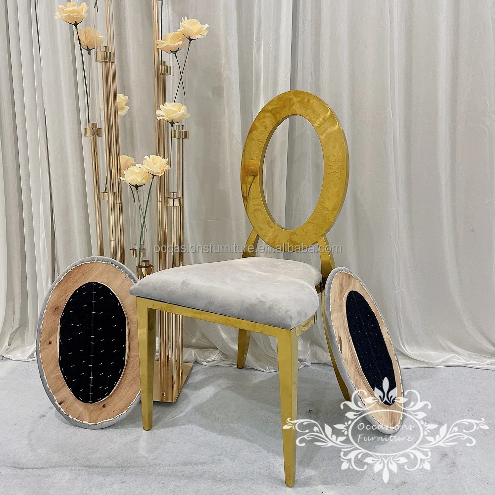 Golden Ring Back Chair Wedding Chairs O Back Stainless Steel Events