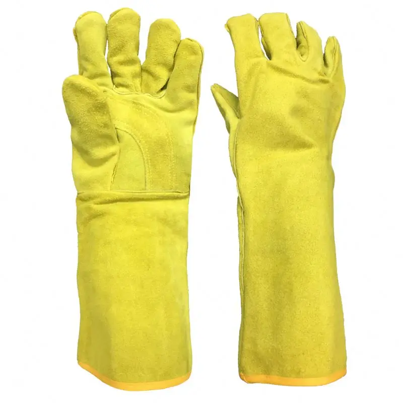 16 Inches Cow Split Leather Fleece Lining Thumb Crotch Reinforced Welding Gloves