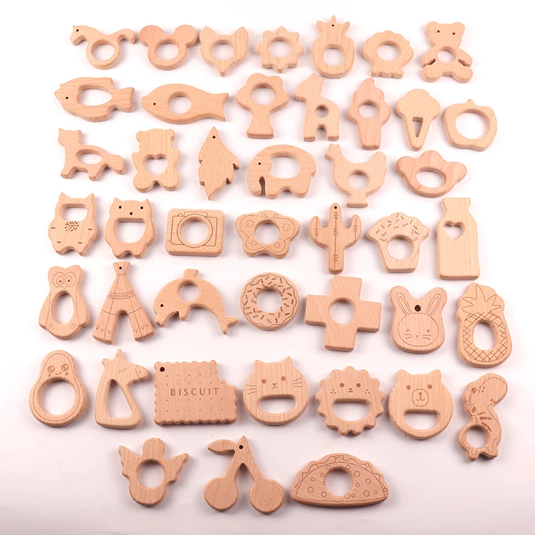 Fashional Wholesale Funny Multi Size Beech Wood teething toy Baby