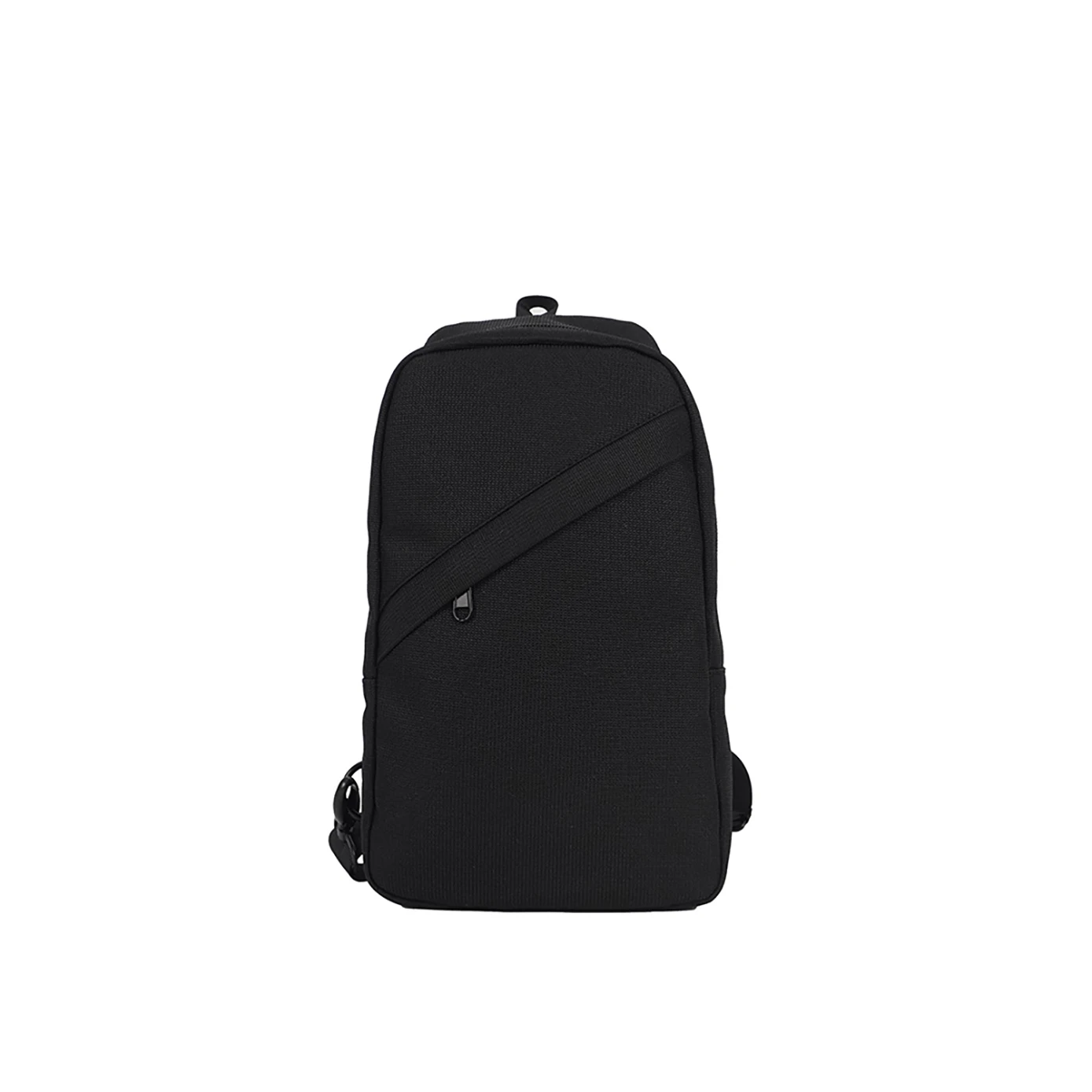 product wholesale casual style fanny pack sports waist belt bag crossbody chest bag for couples polyester material black zipper closure-2