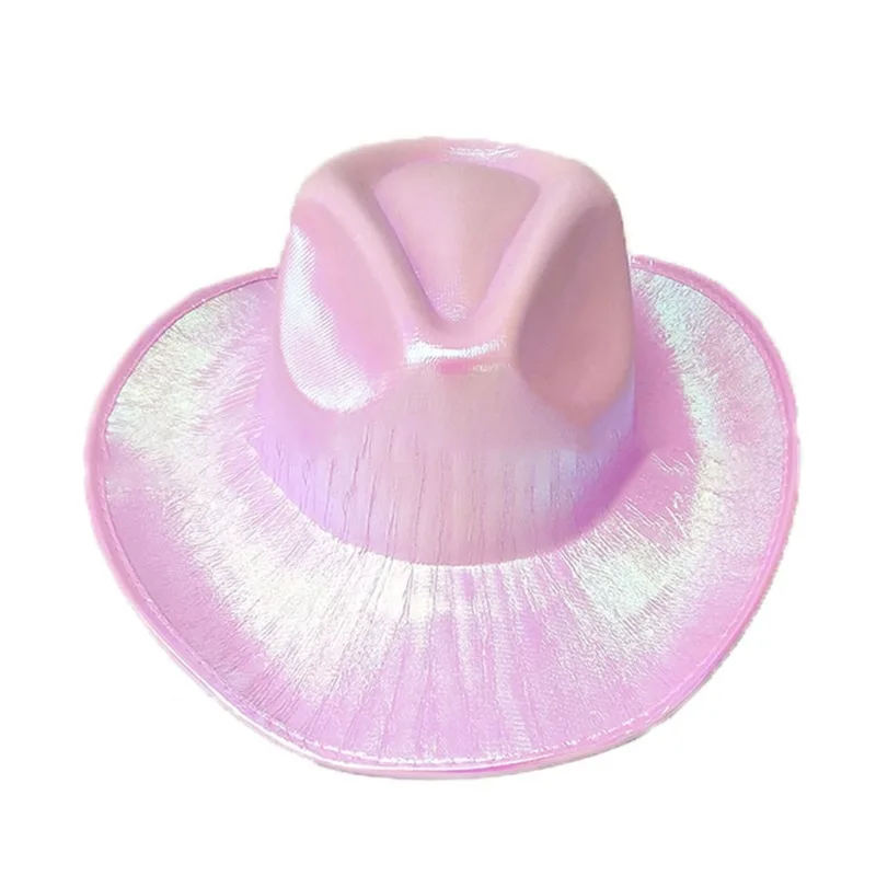 Neon Sparkly Glitter Space Cowboy Hat - Fun & Metallic display picture 1