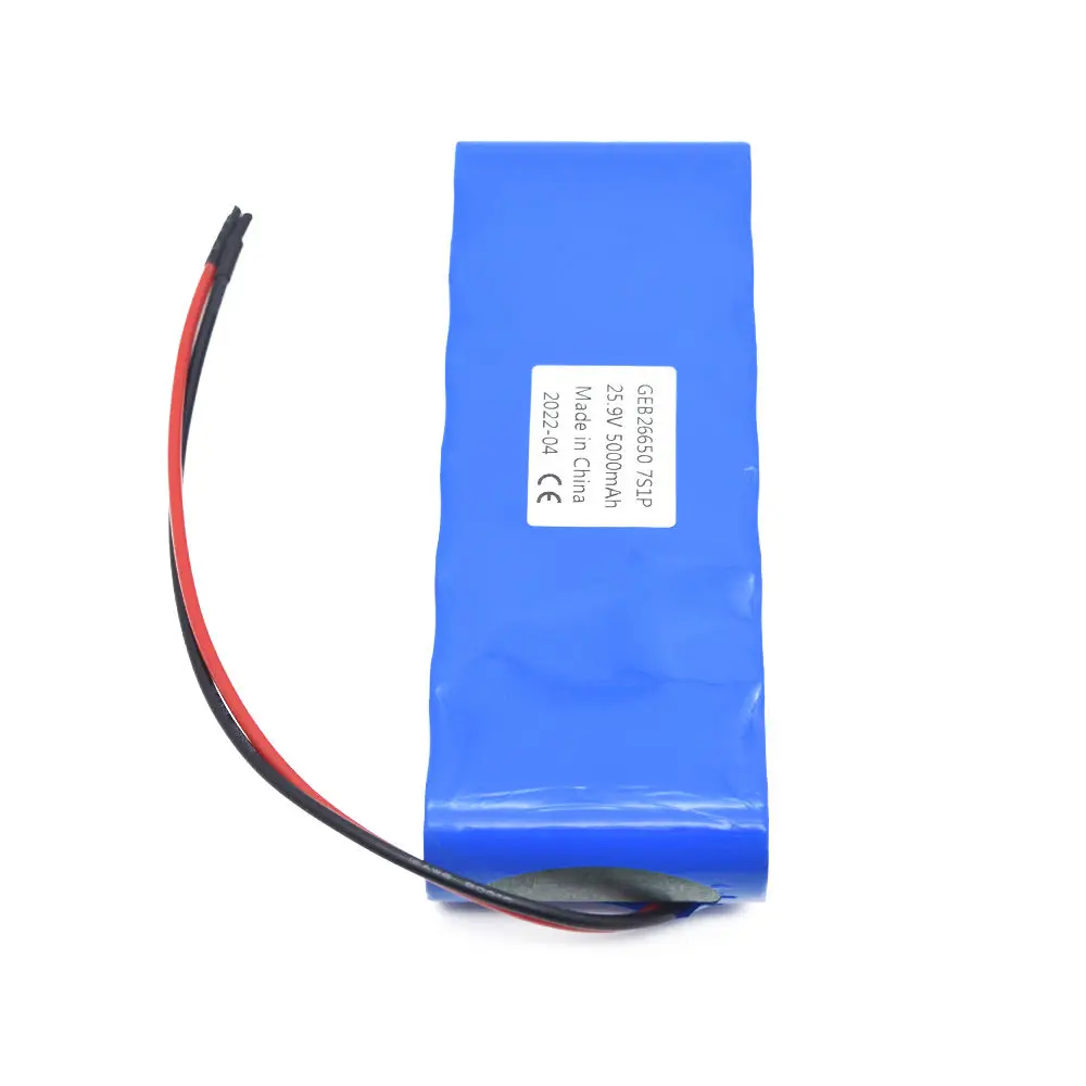 GEB Customized Li-Ion-Battery 25.9V 5Ah 7S1P Rechargeable 18650 Lithium Ion Battery Pack 3.7V Customized Lifepo4  Battery Pack