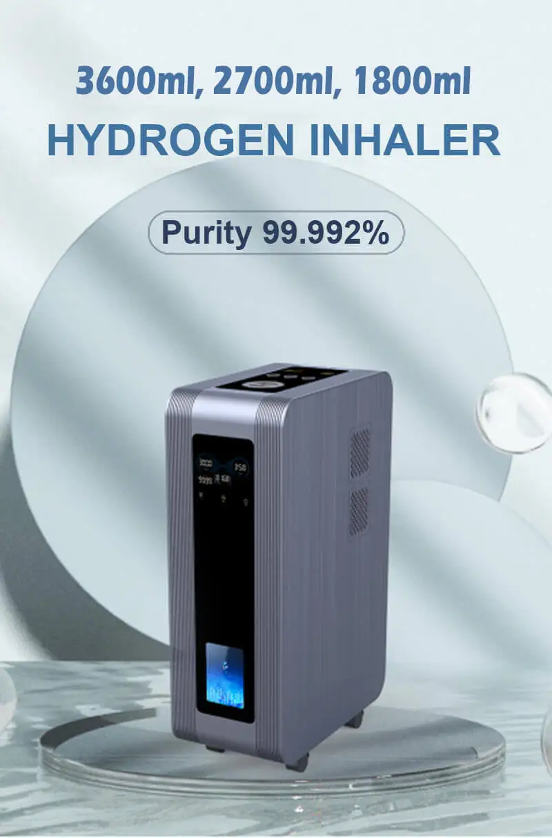 3600 ML/MIN Hydrogen Inhalation Machine with 8 Hours Time Setting and 6063 Aviation Aluminum Alloy Housing