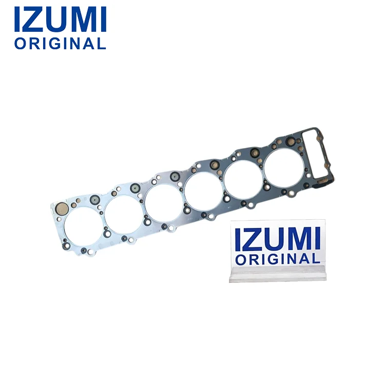 Gasket Kepala Silinder IZUMI ORIGINAL 6HK1 1,7 MM Suku Cadang Mesin Diesel untuk Truk, Bus, dan Forklift Isuzu, Pengganti OEM dan Pasar Sekunder