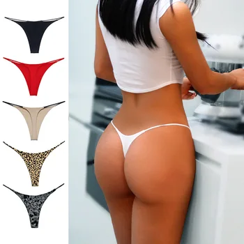 Sexy Breathable Women's Underwear Low Waist T Thongs Thin Double Layer Straps Hot Sexy Women Panties Thongs for Daily Wearing