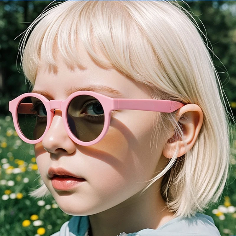 Polarized Childrens Sunglasses Round Tpee Frame Uv400 Protection_voghion.com