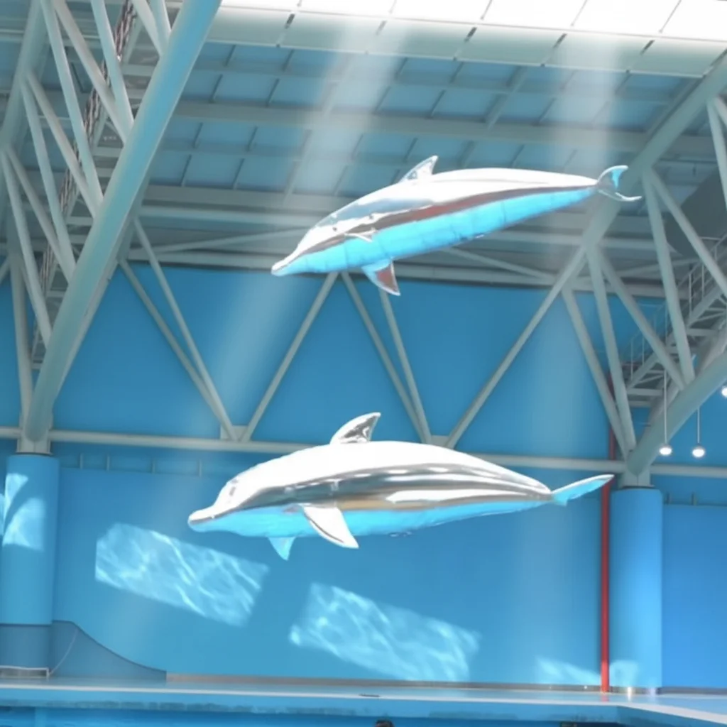 RC Metallic Foil Inflatable Dolphin Remote Control Flying Air Dolphin Balloon Flying Drone for Commercial Flight Performance