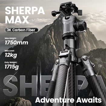 Portable Outdoor Travel Camera Tripod With 360 Panorama Ball Head Carbon Fiber Tripod Stand for Dslr Camera detail image