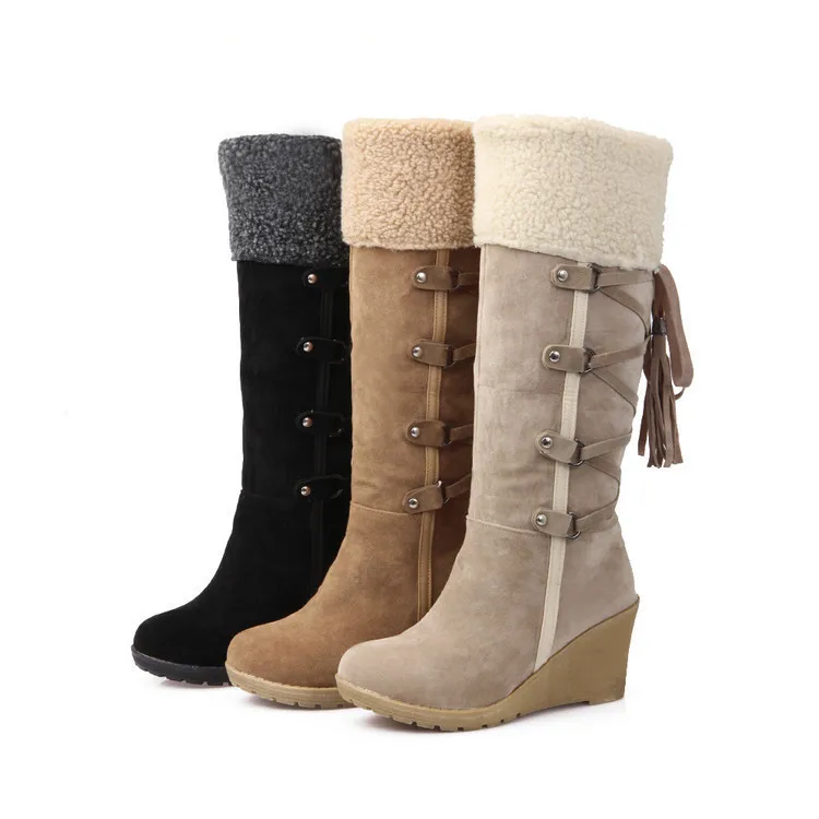 Back Lace Tassel Snow Boots