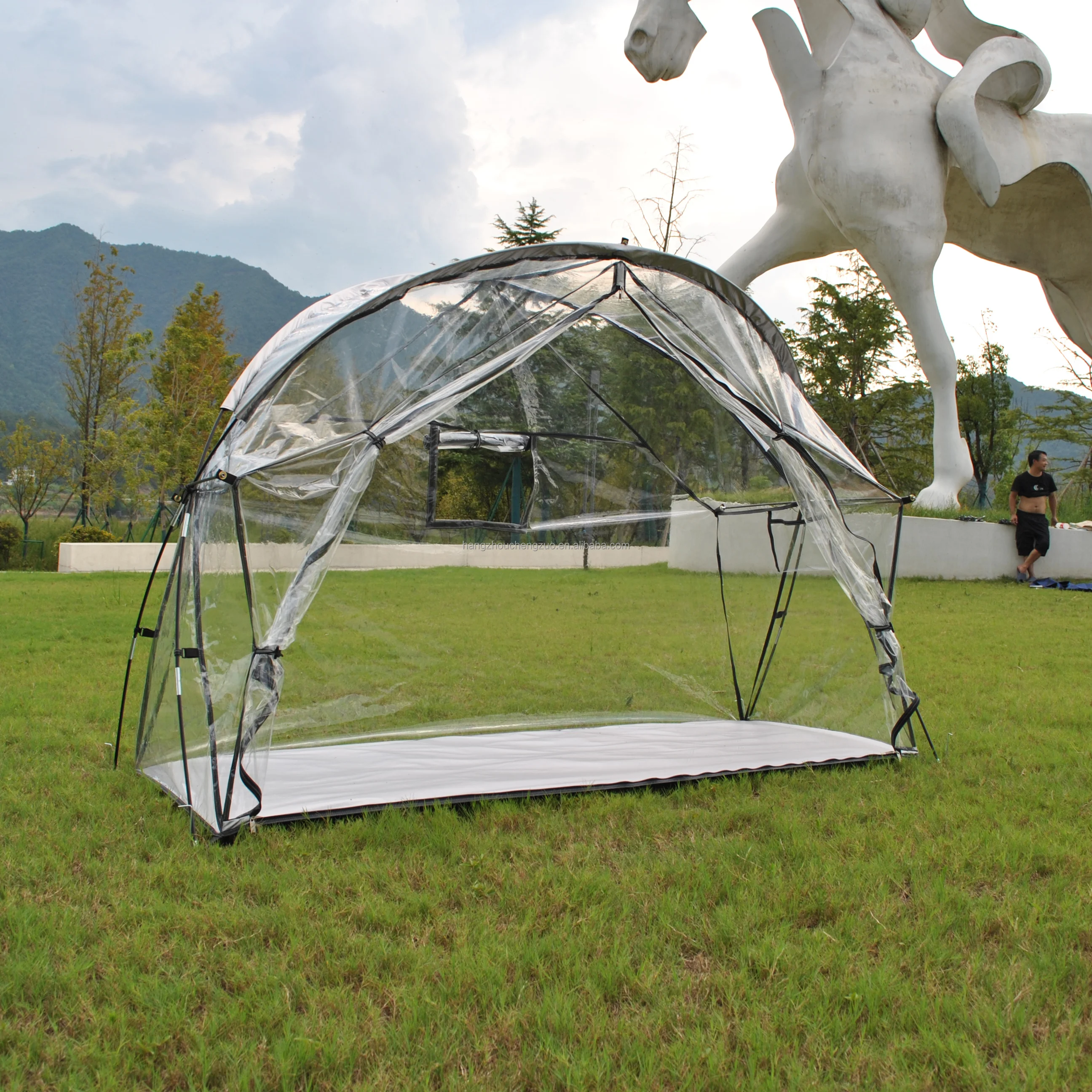 Description Picture 3 of itemTransparent PVC,Cot Tent Solo Tent for Camping Cot bed tent, Waterproof Warm keep Tent.1 Person tent Not Include Camping Cot