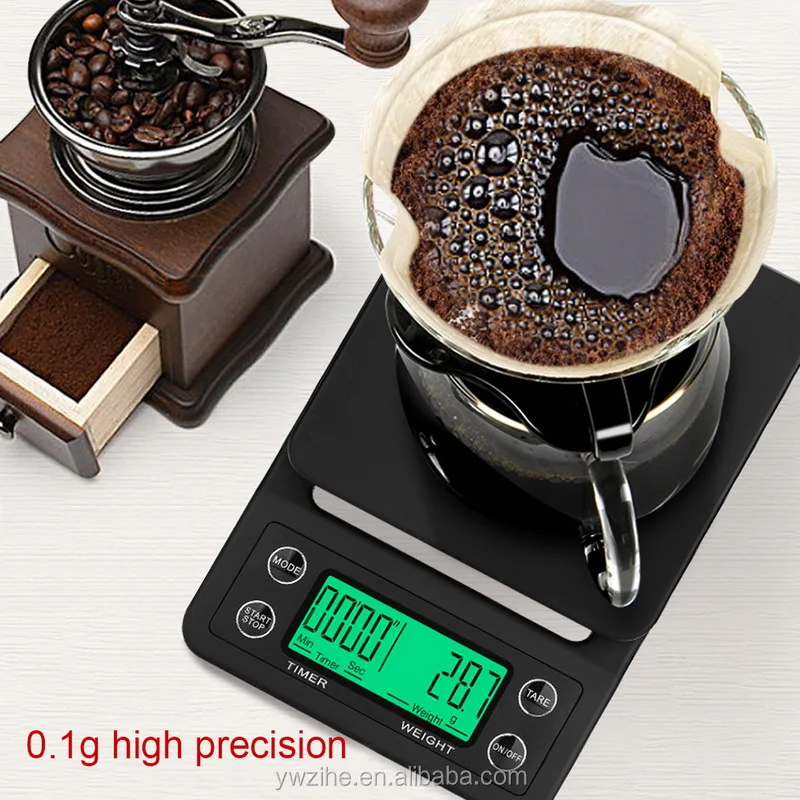 Kitchen Scales Drip Coffee Scale with Timer LCD Display 3kg/5kg 0.1g High  Precision Digital Electronic Scales Measuring Tools